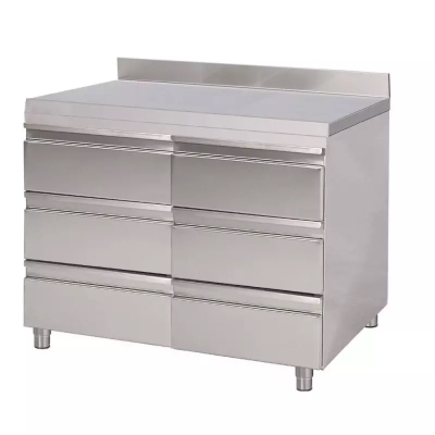 Armoire à 2 × 3 tiroirs adossée